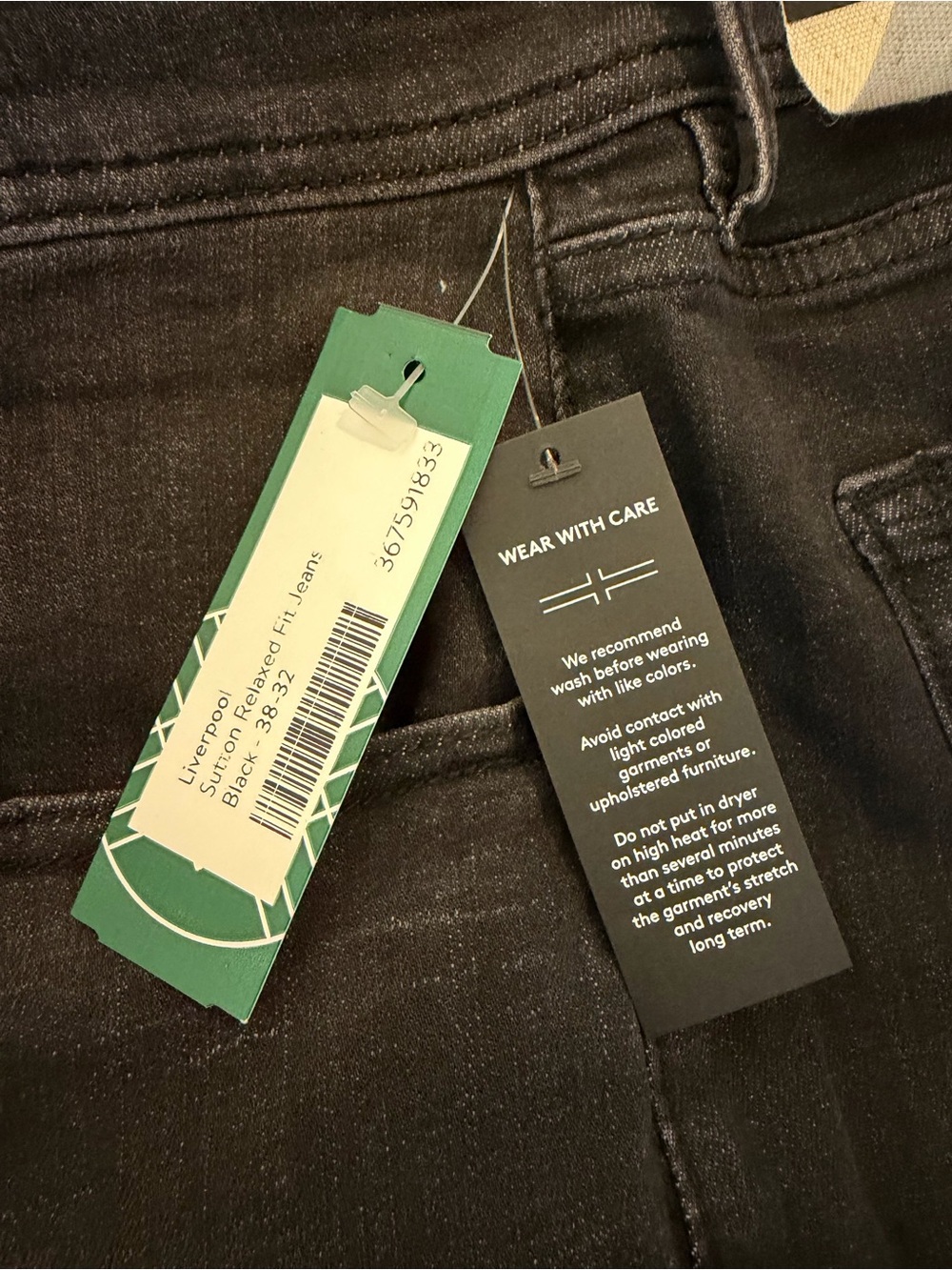 Liverpool Sutton Loose Straight Jeans 38x32 Black Eco NWT - Picture 8 of 10